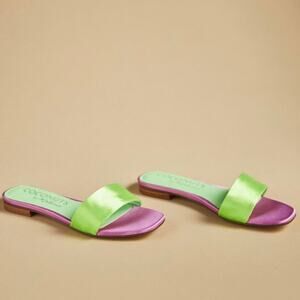 Coconuts by Matisse Shiloh Slide Sandals Chartreuse Burgundy Sz 8 Anthropologie